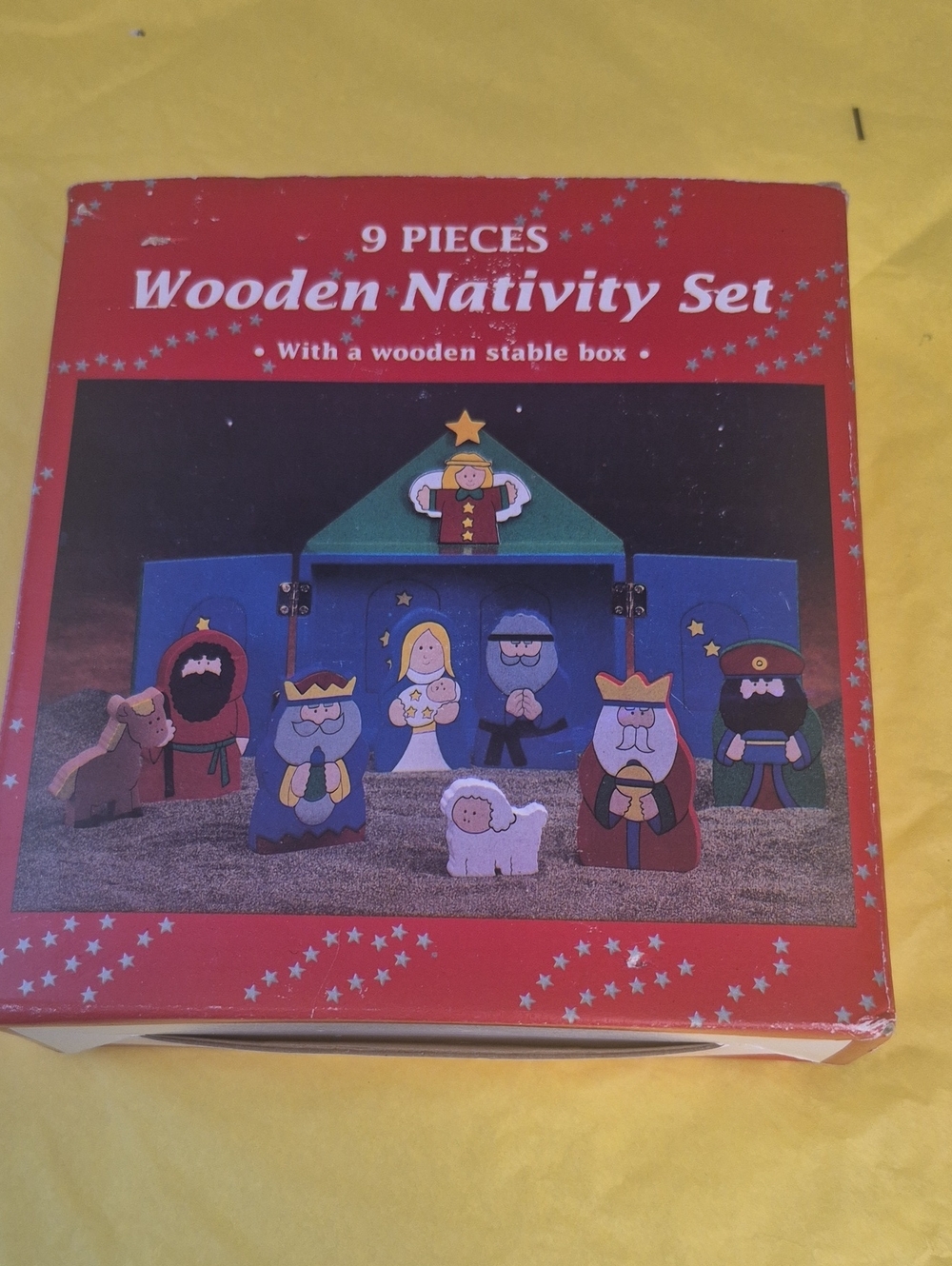 Wooden Nativity Set - Blue and Multicolor Kids Toy